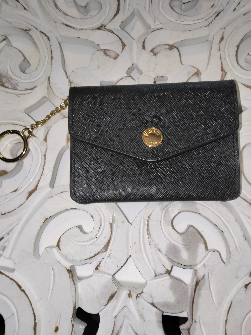 Michael Kors Black Saffiano Leather Card Holder Wristlet